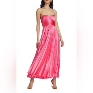 AMUR Kin Strapless Pleated Gown